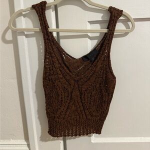 Zara Brown Knit Crop Top
